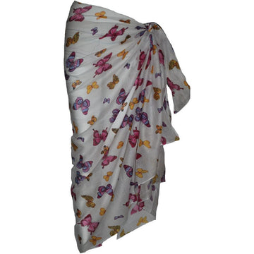 Small White Butterfly Sarong 100cm x 200cm