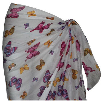 Small White Butterfly Sarong 100cm x 200cm
