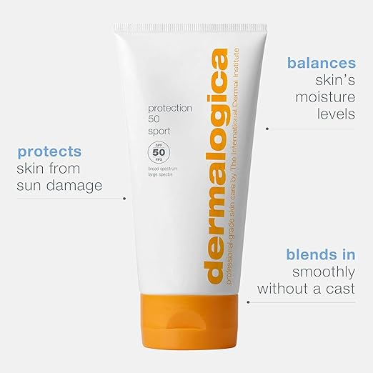 Dermalogica Protection 50 Sport SPF50 - High Protection Sunscreen SPF 50, Sun Cream for Face and Body, Broad Spectrum, Water Resistant, Lightweight, 156ml