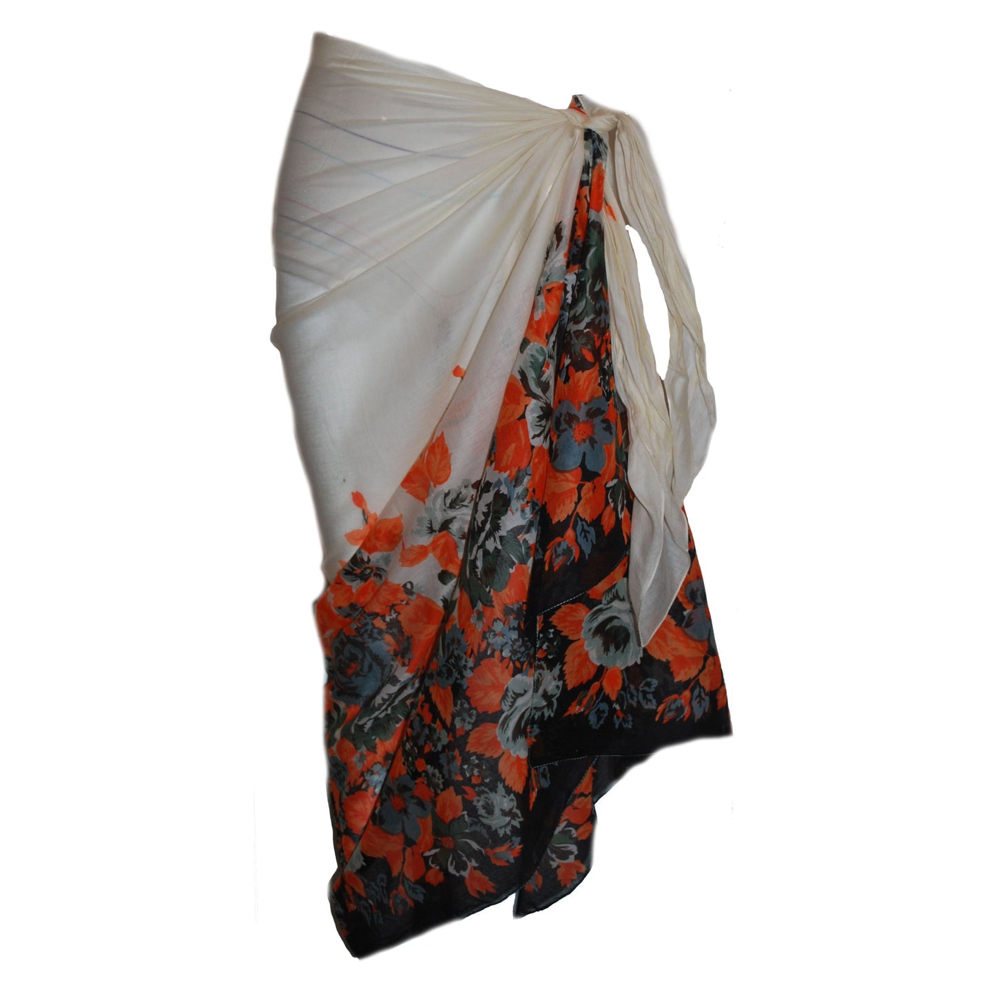 Cream Sarong with Delicate Flower Design