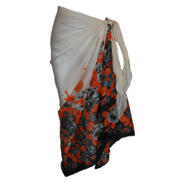 Cream Sarong with Delicate Flower Design