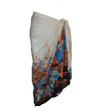 Cream Sarong with Delicate Flower Design